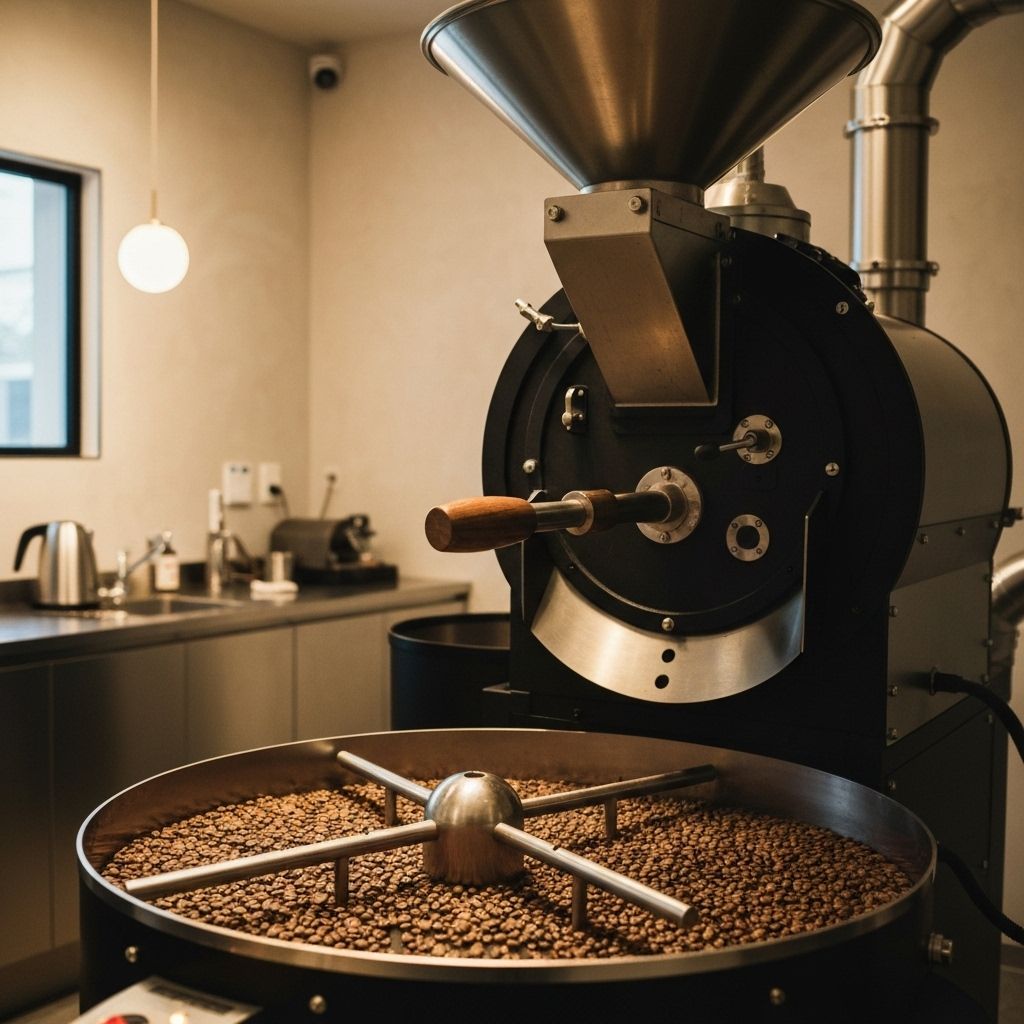 Grãos de café artesanais sendo preparados